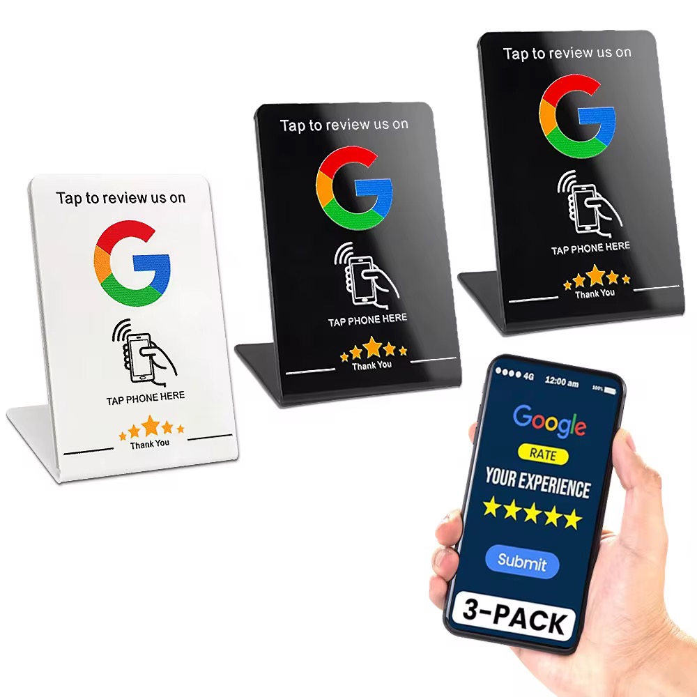 Présentoirs avis Google en 3 coloris